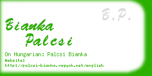 bianka palcsi business card